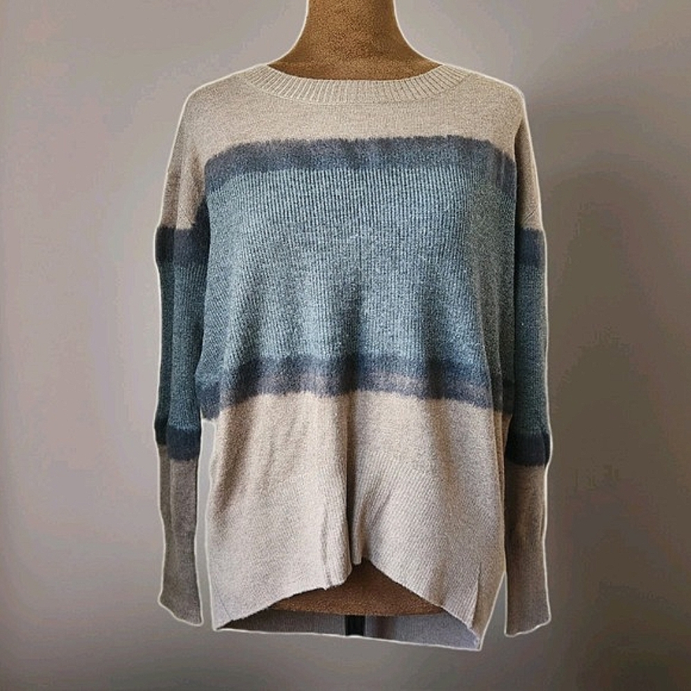 M.i.n.n.e. Sweater Women's Size XS Relaxed Wool Cashmere Blend Relaxed Stripe‎